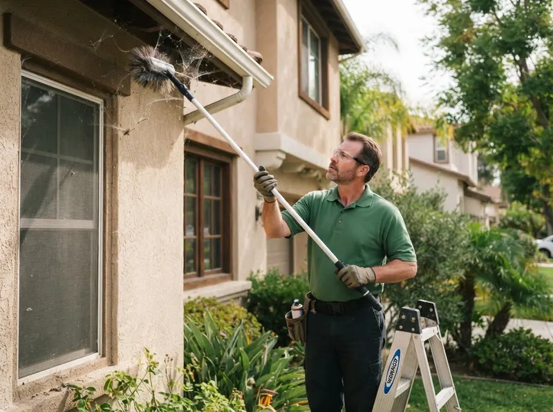Residential Spider Web Abatement in Riverside, CA