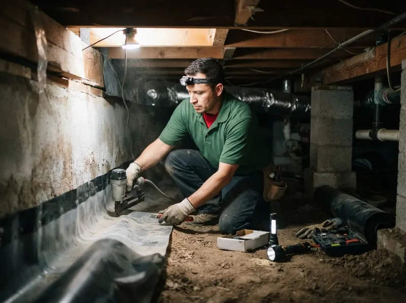 Subfloor Crawlspace Pest Barrier and Moisture Barrier in Riverside, CA
